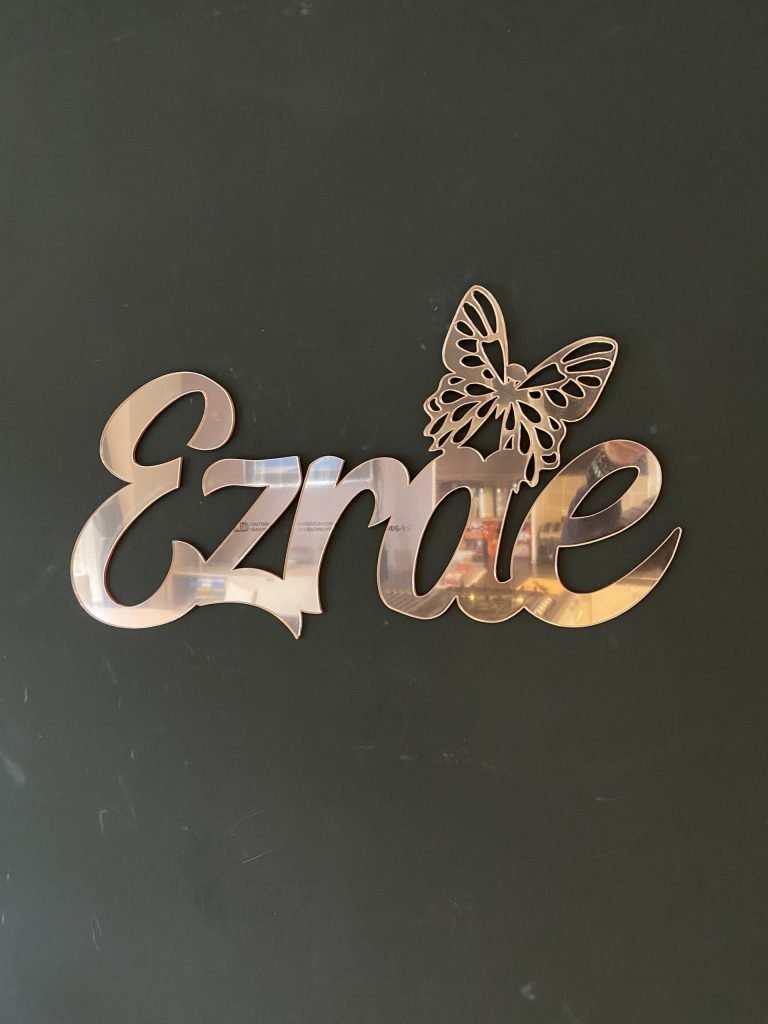 Rose Gold Mirror Acrylic Name Sign