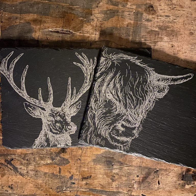 Slate Placemats with engraving for Ellie & Hart