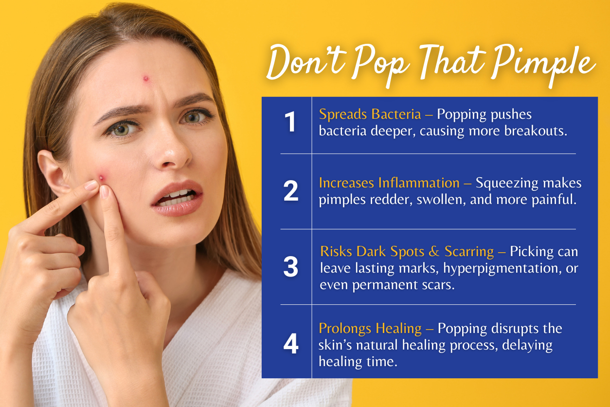 popping pimples can lead to several problems