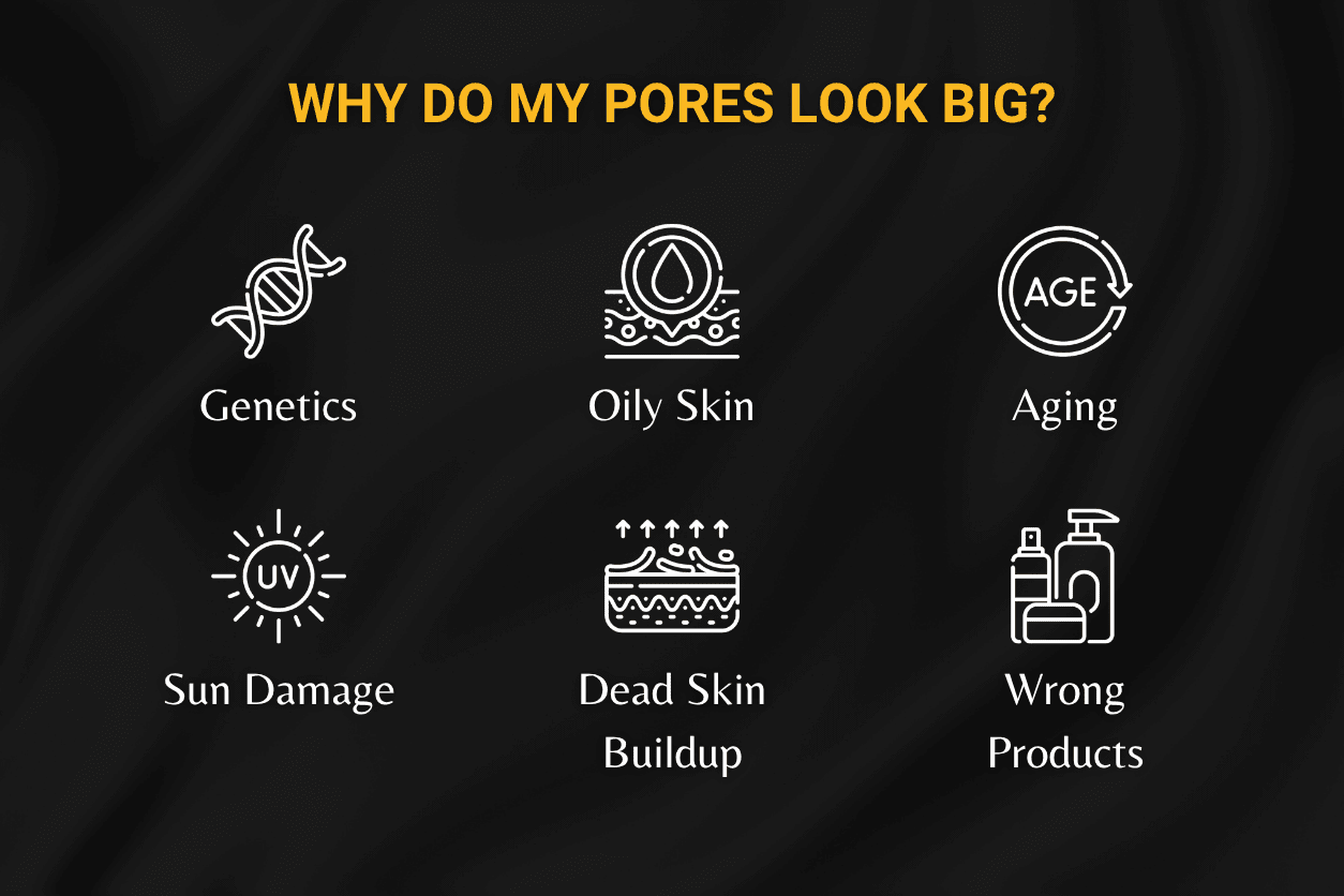 What causes large pores